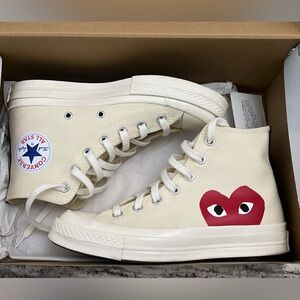 Comme des Garçons PLAY x Converse Women's High-Top White Sneakers